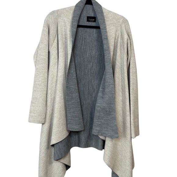 Zara Knit cream and grey thick cardigan. Size Medium - Picture 2 of 9